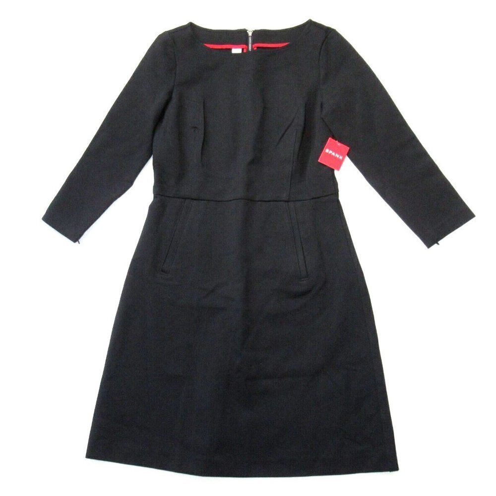NWT Spanx 20382R The Perfect A-line Shift in Classic Black Stretch Ponte Dress S
